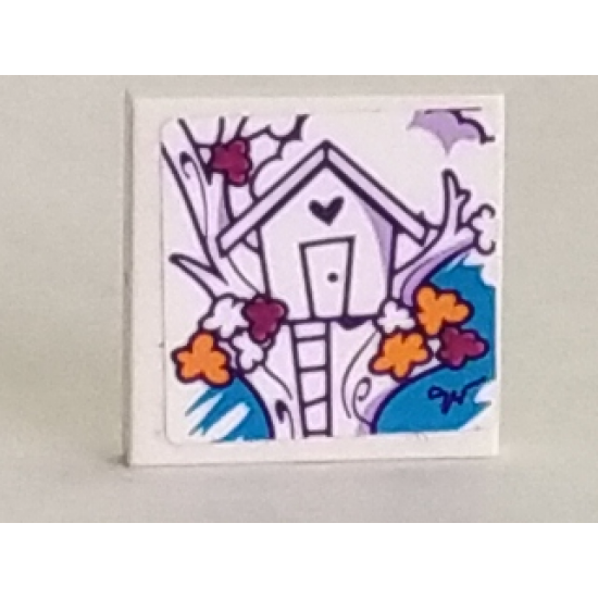 Tile 2 x 2 with Tree House and Ladder Pattern (Sticker) - Set 41335