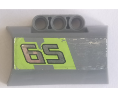 Technic, Panel Engine Block Half / Side Intake with Silver '65' on Lime Stripes Pattern Model Right Side (Sticker) - Set 8496