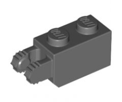 Hinge Brick 1 x 2 Locking with 2 Fingers Vertical End, 7 Teeth