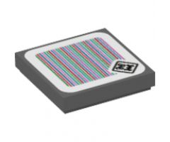 Tile 2 x 2 with Super Mario Scanner Code Whomp Pattern (Sticker) - Set 71364