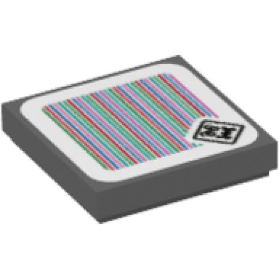 Tile 2 x 2 with Super Mario Scanner Code Whomp Pattern (Sticker) - Set 71364