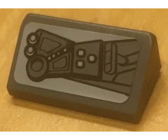 Slope 30 1 x 2 x 2/3 with Controls Pattern Model Left Side (Sticker) - Set 75046