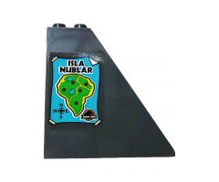 Slope 55 6 x 1 x 5 with Map, 'ISLA NUBLAR', Jurassic Park Logo and Compass Pattern (Sticker) - Set 75932