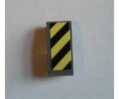 Slope, Curved 2 x 1 with Black and Yellow Danger Stripes Pattern Side A (Sticker) - Set 60214