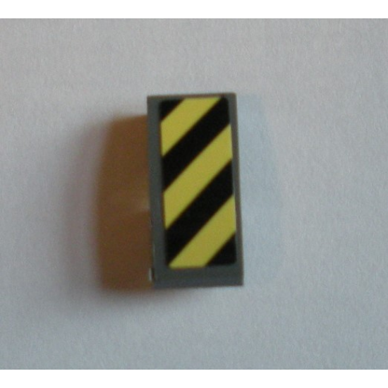 Slope, Curved 2 x 1 with Black and Yellow Danger Stripes Pattern Side A (Sticker) - Set 60214