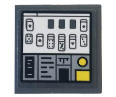 Tile 2 x 2 with Control Panel with Solitaire Game and Switches Pattern (Sticker) - Set 75935