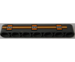 Technic, Liftarm 1 x 7 Thick with Orange Lines and Silver Machinery Pattern (Sticker) - Set 70317