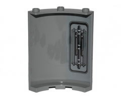 Cylinder Quarter 4 x 4 x 6 with SW Pipes and Wall Ornament Pattern on Inside Model Left Side (Sticker) - Set 75216