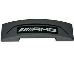 Slope, Curved 4 x 1 Double with White 'AMG' Logo on Dark Bluish Gray Background Pattern (Sticker) - Set 75877