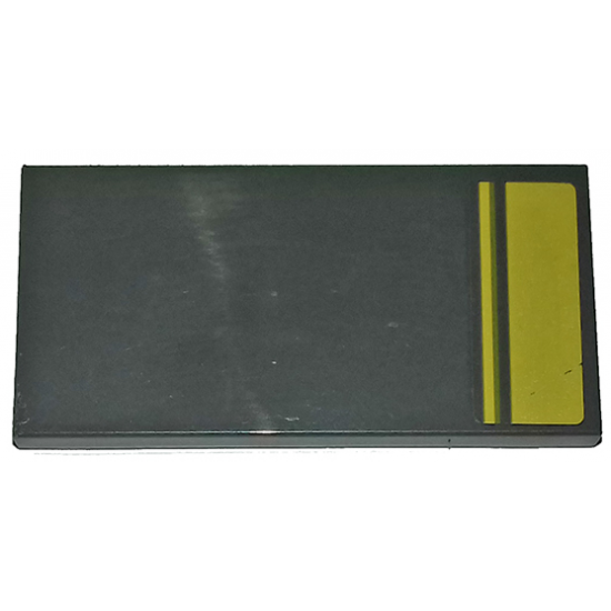 Tile 2 x 4 with Double Yellow Stripes Pattern (Sticker) - Set 75877