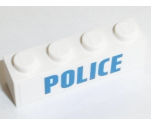 Brick 1 x 4 with Blue 'POLICE' on White Background Pattern (Sticker) - Set 60128