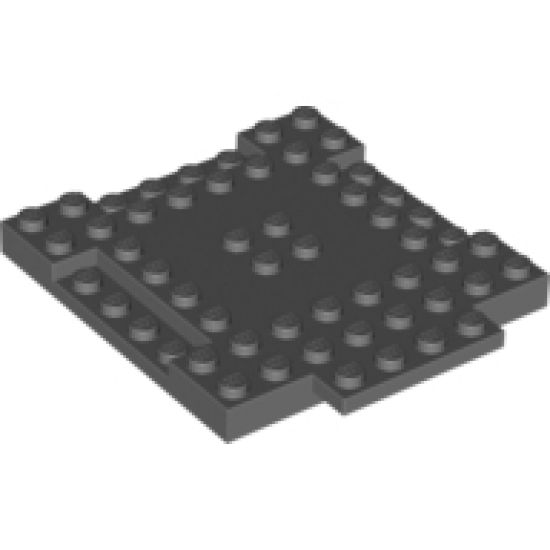 Brick, Modified 8 x 8 x 2/3 with 1 x 4 Indentations and 1 x 4 Plate