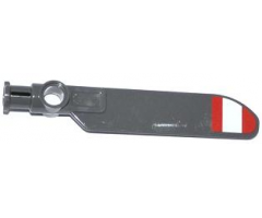 Technic Rotor Blade Small with Axle and Pin Connector End with Red and White Stripes Pattern on Bottom (Sticker)