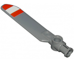 Technic Rotor Blade Small with Axle and Pin Connector End with Red and White Stripes Pattern on Top (Sticker)