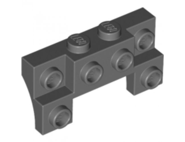 Brick, Modified 2 x 4 - 1 x 4 with 2 Recessed Studs and Thin Side Arches