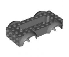 Vehicle, Base 5 x 10 x 2 1/2 with Mudguards and 6 x 2 Recessed Center with 3 Holes with Light Bluish Gray Wheels Holders Attached