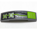 Slope, Curved 4 x 1 Double with Lime, Silver and Black Circuitry and Microchips Pattern (Sticker) - Set 70165