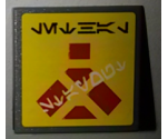 Road Sign 2 x 2 Square with Clip with Aurebesh Characters 'LETHAL' and 'STAY OUT' Pattern (Sticker) - Set 7879