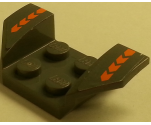 Vehicle, Mudguard 2 x 4 with Flared Wings, Orange Arrows on Dark Bluish Gray Background Pattern (Stickers) - Set 8154
