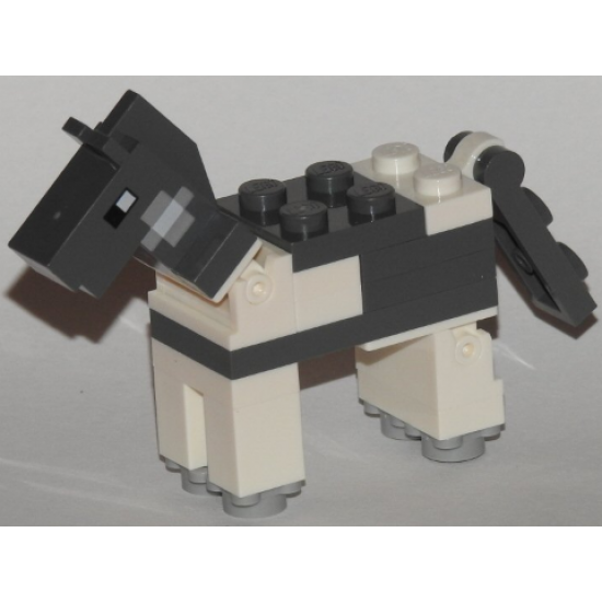 Minecraft Horse Dark Bluish Gray - Brick Built