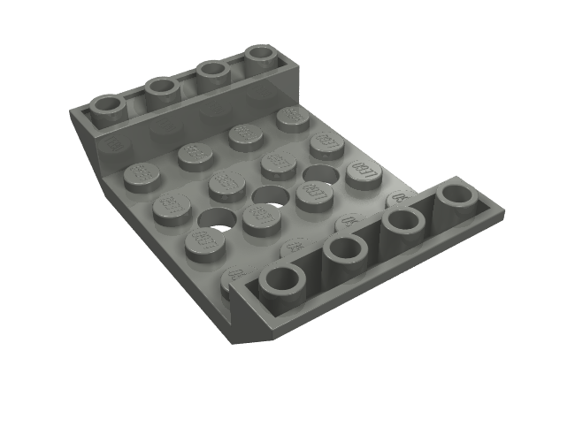 Slope, Inverted 45 6 x 4 Double with 4 x 4 Cutout and 3 Holes