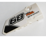 Technic, Panel Fairing # 4 Small Smooth Long, Side B with Black '68' and 'action FUEL DESIGN' Pattern (Sticker) - Set 42045