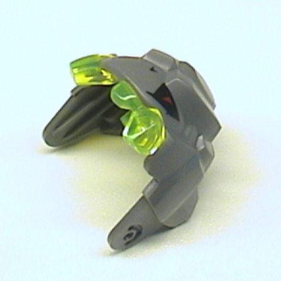 Large Figure Part Head Rock Monster King, Jaw Upper with Trans-Neon Green Teeth and Black and Red Eyes Pattern
