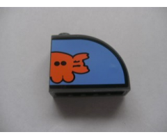 Slope, Curved 3 x 1 x 2 with Stud and Bikini Bottom Express Right Half Pattern (Sticker) - Set 3830
