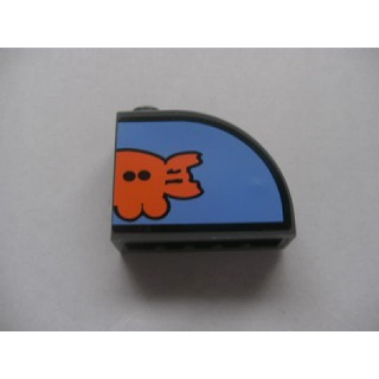 Slope, Curved 3 x 1 x 2 with Stud and Bikini Bottom Express Right Half Pattern (Sticker) - Set 3830