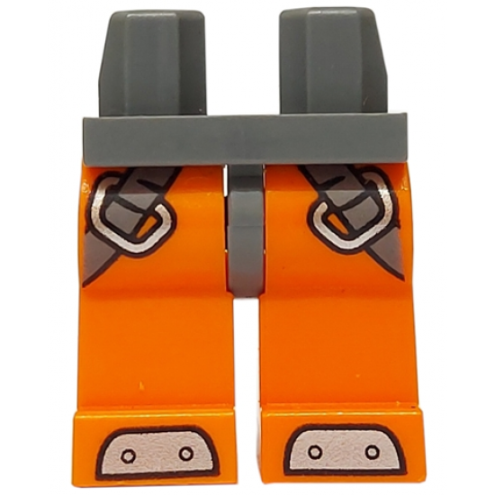 Hips and Orange Legs with Dark Bluish Gray Straps around Thighs and Silver Weights on Feet Pattern