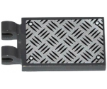 Tile, Modified 2 x 3 with 2 Clips with Tread Plate and 4 Rivets Pattern (Sticker) - Set 60082