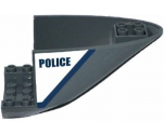 Aircraft Fuselage Curved Aft Section 6 x 10 Bottom with Dark Blue Line and 'POLICE' on White Background Pattern on Both Sides (Stickers) - Set 60067