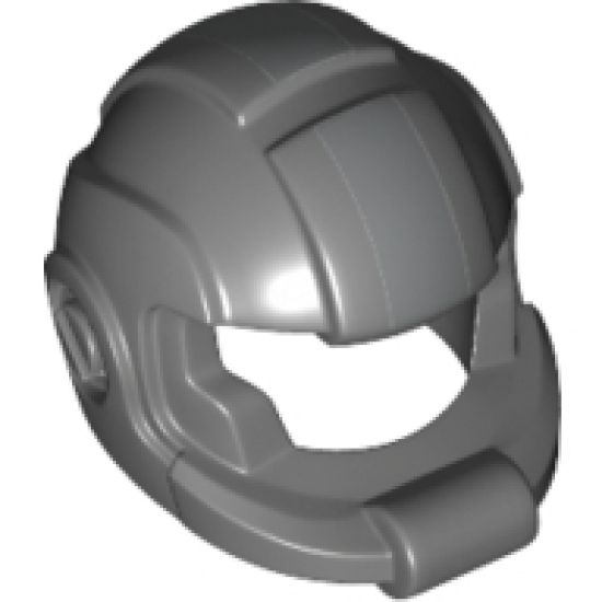 Minifigure, Headgear Helmet Space with Open Visor Large and Silver Stripe Pattern