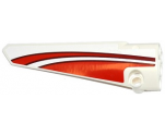 Technic, Panel Fairing # 5 Long Smooth, Side A with Red Curved Stripes Pattern (Sticker) - Set 42040