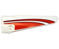 Technic, Panel Fairing # 6 Long Smooth, Side B with Red Curved Stripes Pattern (Sticker) - Set 42040