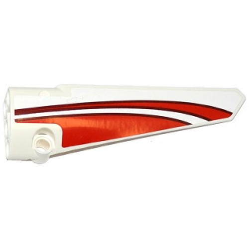 Technic, Panel Fairing # 6 Long Smooth, Side B with Red Curved Stripes Pattern (Sticker) - Set 42040