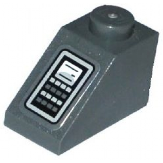 Slope 45 2 x 1 with Screen and Light Bluish Gray and Dark Bluish Gray Buttons Pattern (Sticker) - Set 75052