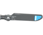 Technic Rotor Blade Small with Axle and Pin Connector End with White Stripe on Dark Azure Background Pattern on Top (Sticker) - Set 70129