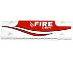 Technic, Panel Plate 3 x 11 x 1 with Red Stripe and 'FIRE DEPT.' on Red Background Pattern Model Right Side (Sticker) - Set 42040