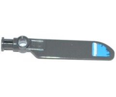 Technic Rotor Blade Small with Axle and Pin Connector End with White Stripe on Dark Azure Background Pattern on Bottom (Sticker) - Set 70129