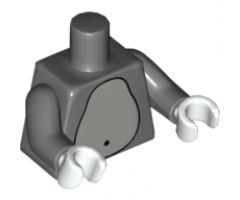 Torso Simpsons with Light Bluish Gray Stomach Pattern / Dark Bluish Gray Arms / White Hands