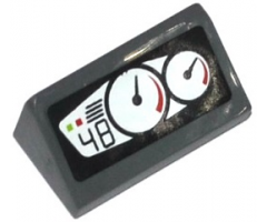 Slope 30 1 x 2 x 2/3 with 2 Gauges and '48' Pattern (Sticker) - Set 60058