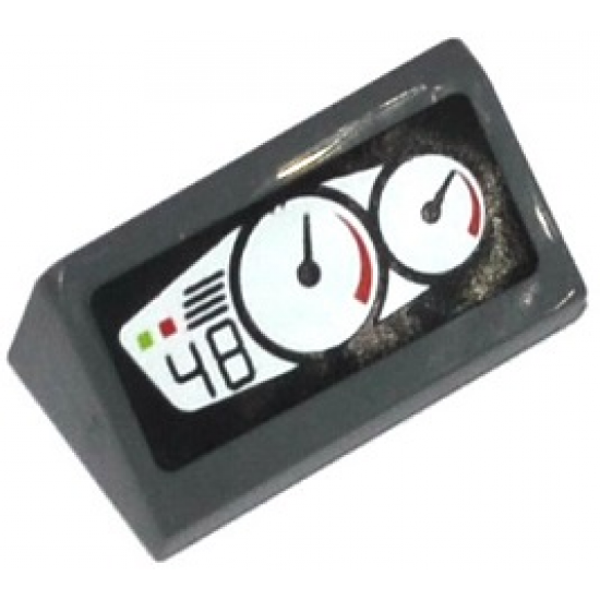 Slope 30 1 x 2 x 2/3 with 2 Gauges and '48' Pattern (Sticker) - Set 60058