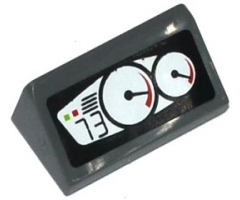 Slope 30 1 x 2 x 2/3 with 2 Gauges and '73' Pattern (Sticker) - Set 60058