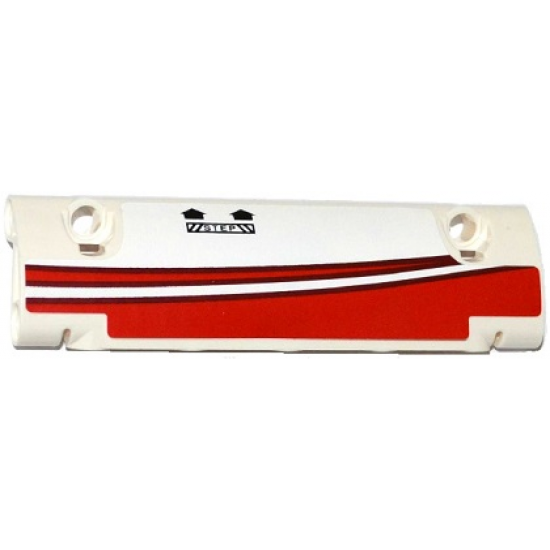 Technic, Panel Curved 11 x 3 with Red Stripes, 2 Black Arrows and 'STEP' Pattern Model Left Side (Sticker) - Set 42040