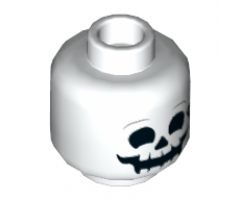 Minifigure, Head Skull Light Bluish Gray Eyebrows and Bandage Pattern - Hollow Stud