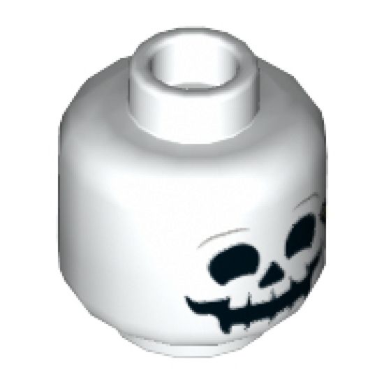 Minifigure, Head Skull Light Bluish Gray Eyebrows and Bandage Pattern - Hollow Stud