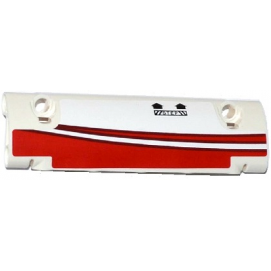 Technic, Panel Curved 11 x 3 with Red Stripes, 2 Black Arrows and 'STEP' Pattern Model Right Side (Sticker) - Set 42040