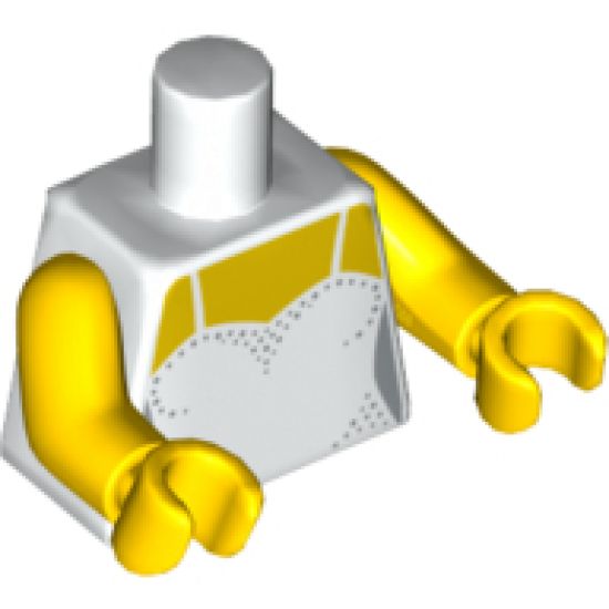 Torso Female Bodice with Thin Straps over Yellow Skin Pattern / Yellow Arms / Yellow Hands