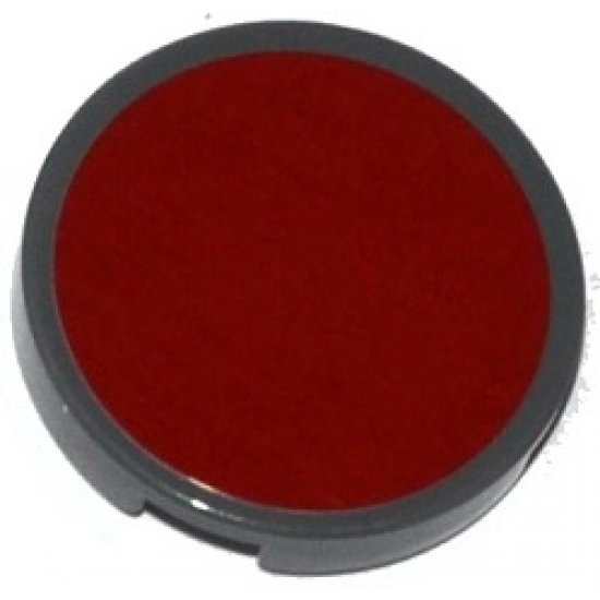 Tile, Round 2 x 2 with Dark Red Circle Pattern (Sticker) - Set 75039
